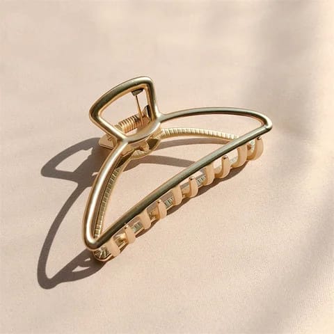 Large Geometric Golden Metal Hair Claw