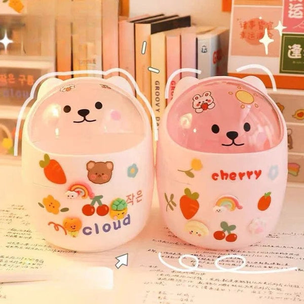 Cute Cartoon Desk Stationery box & Bin Basket