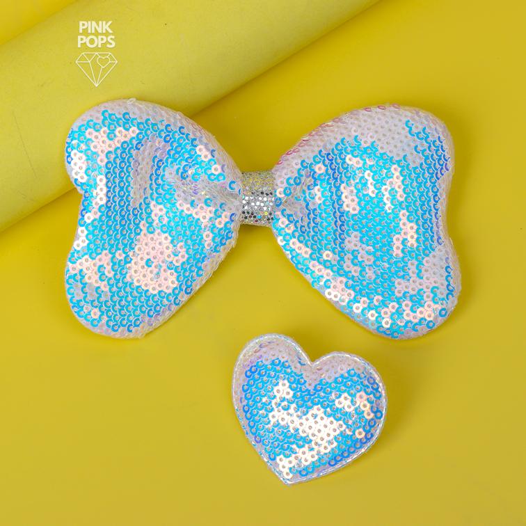 2 in 1 Marvellous Sequin Heart & Bow Clip
