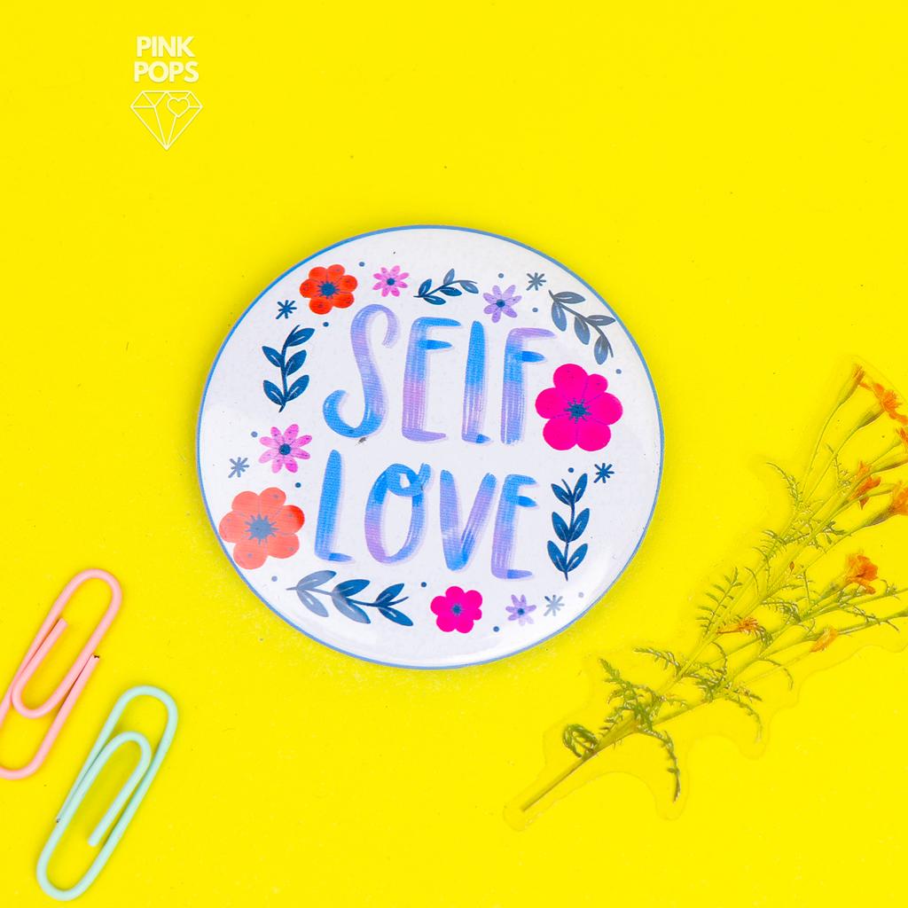 Floral Self Love Acrylic Pins
