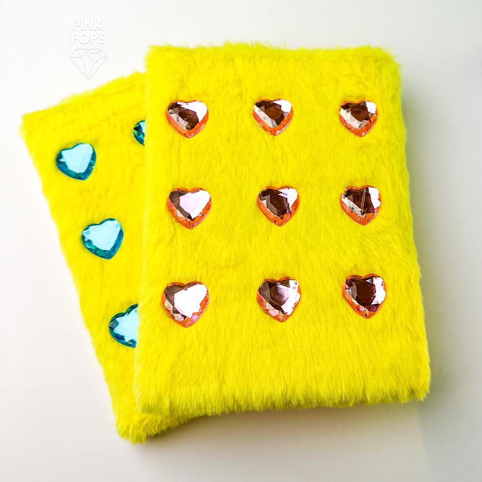 Yellow Fur Heart Notebook