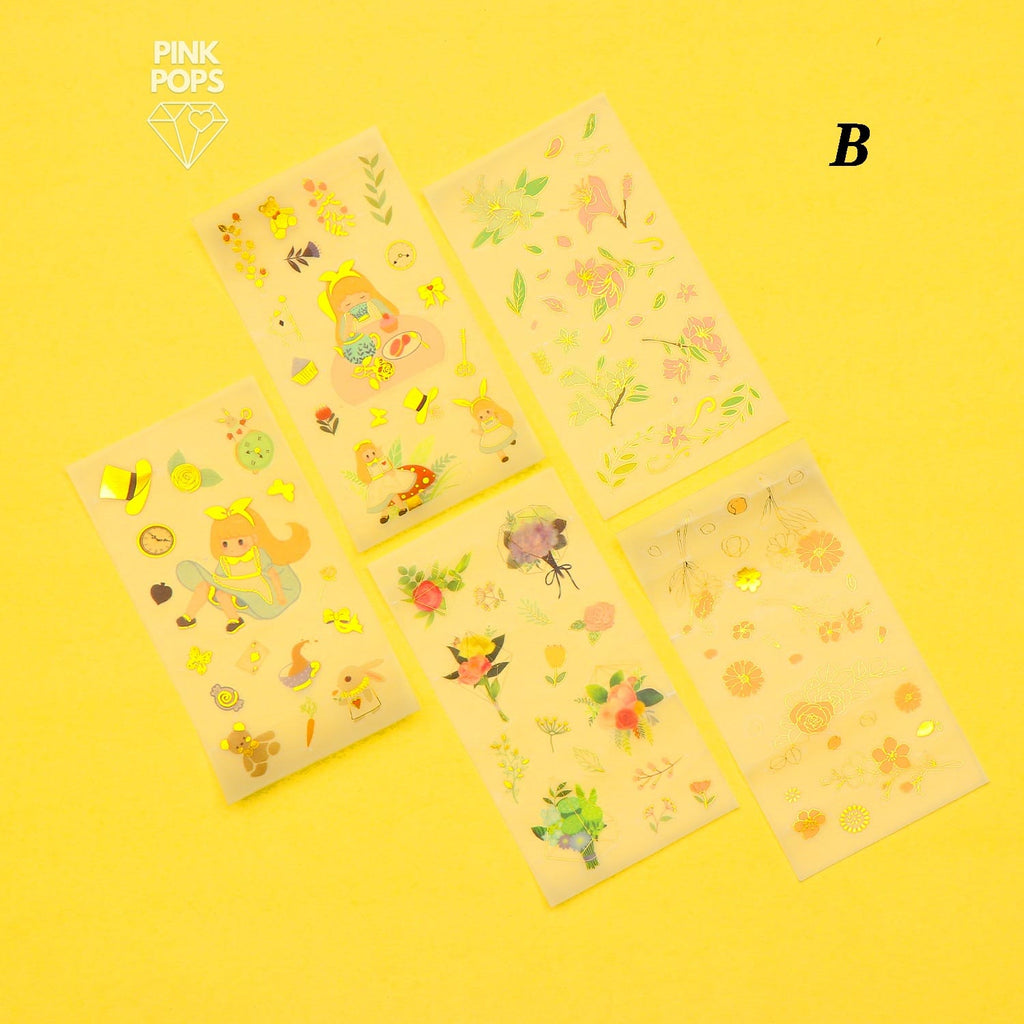 Set of 5 Food & Doll Stickers Sheets