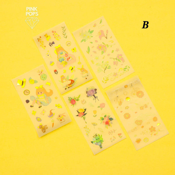 Set of 5 Food & Doll Stickers Sheets
