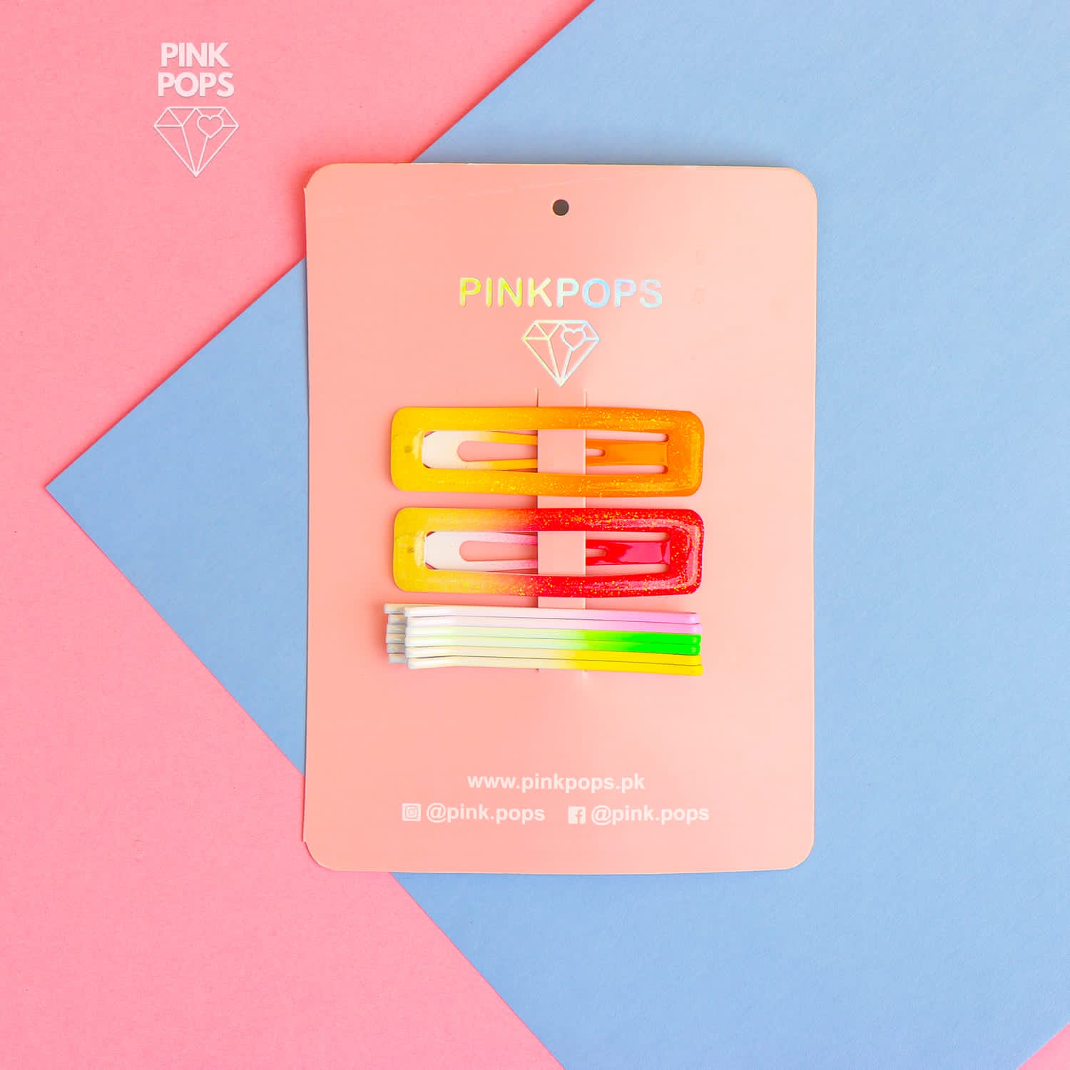Set of 8 Gradient Tic Tac & Bobby Pins – pinkpops.pk