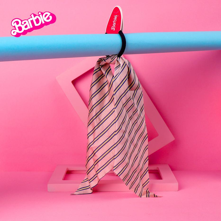Pink Lined Silk Barbie Scrunchie