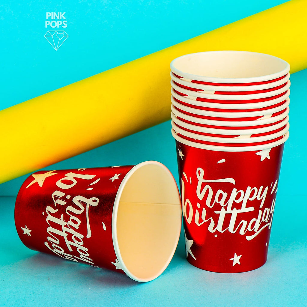 Red Birthday Disposable Cups