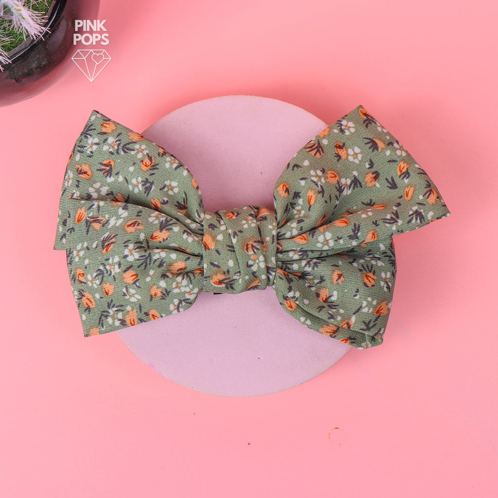 Floral Bow Hair Clip