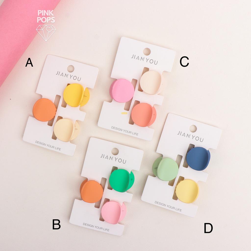 Round Pastel Color Mini Hair Claw