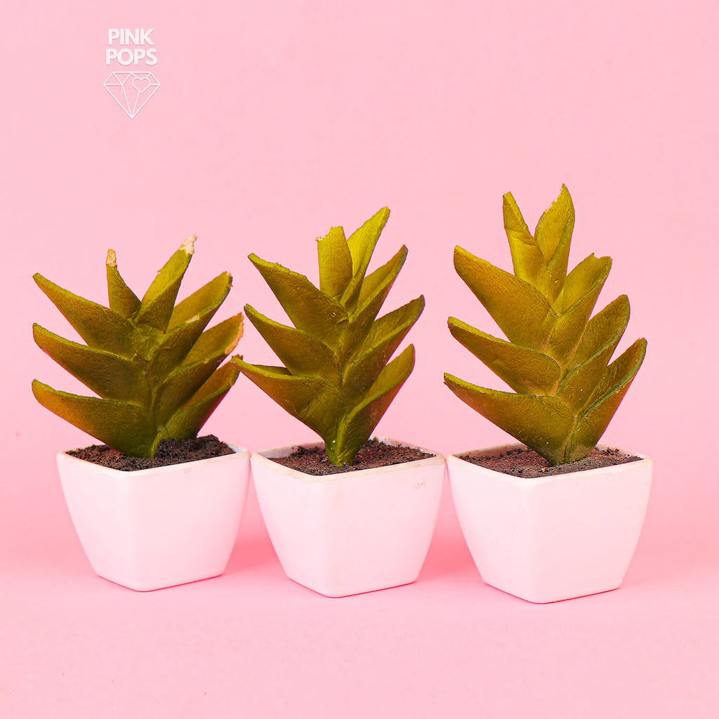 White Ceramic Faux Plant pinkpops.pk