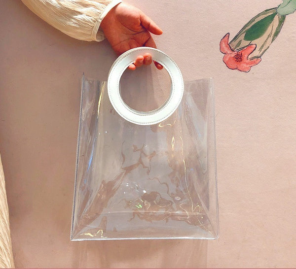 White Transparent Gift Bag - Round