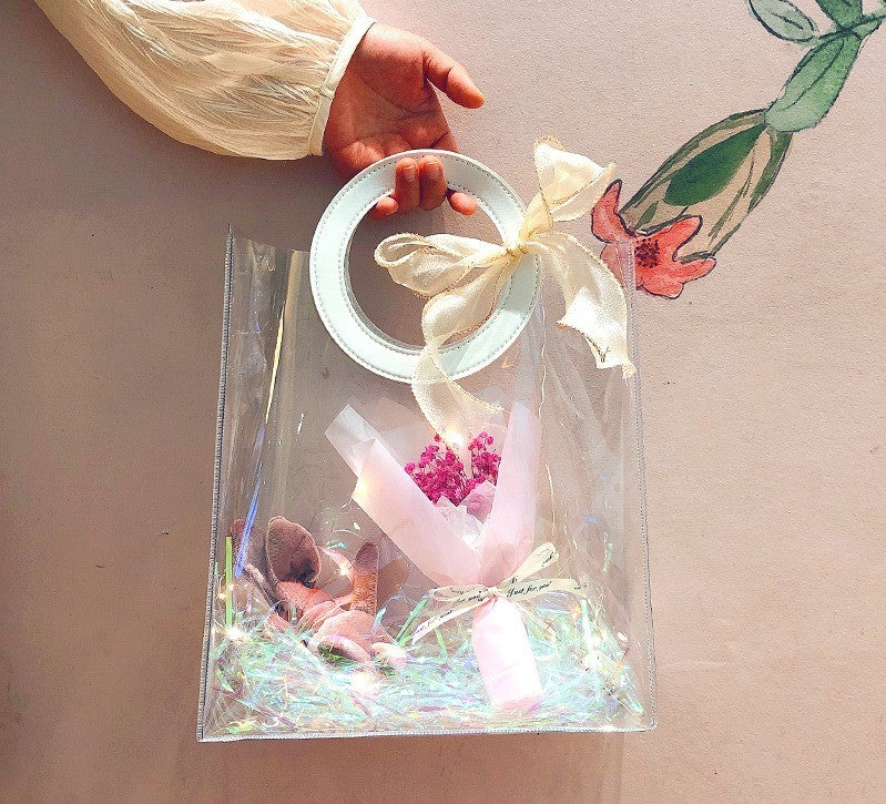 White Transparent Gift Bag - Round