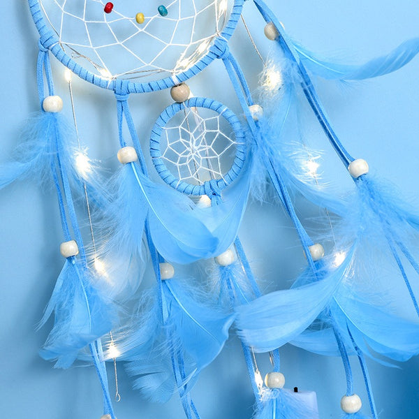 Sky Blue Fairy Light Dream Catcher