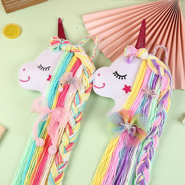 Unicorn Hair Clips Organizer - Rainbow Colors