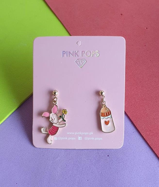 Winnie Piglet Earrings - pinkpops.pk