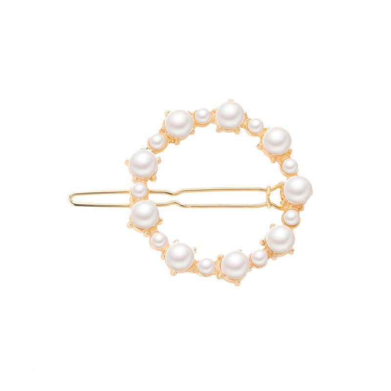 Premium Faux Pearl Hair Clip - Circle