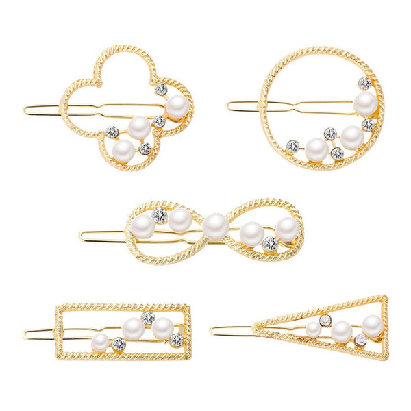 Premium Faux Crystal Pearl Hair Pin - Circle