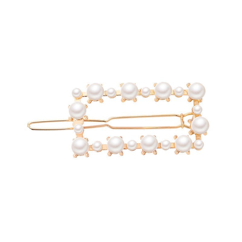 Premium Faux Pearl Hair Clip - Rectangle