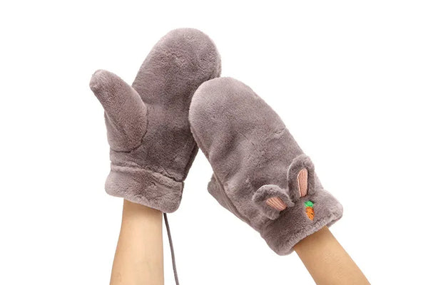 Carrot Winter Gloves - Grey