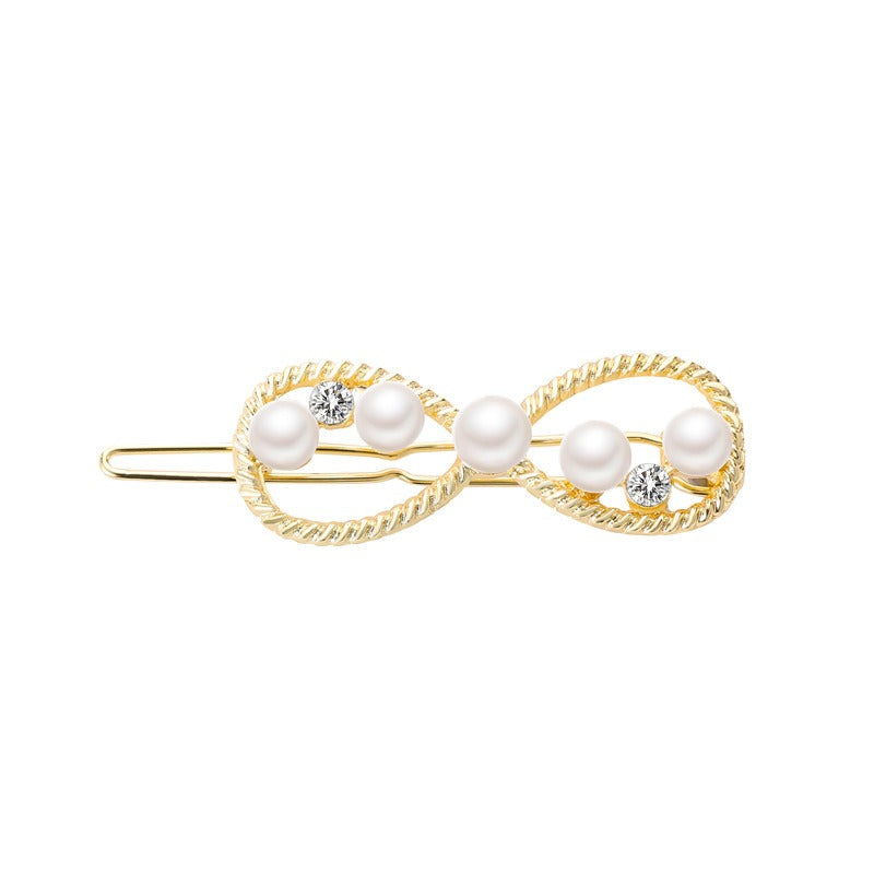 Premium Faux Crystal Pearl Hair Pin - Infinity