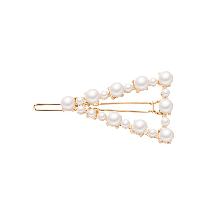 Premium Faux Pearl Hair Clip - Triangle