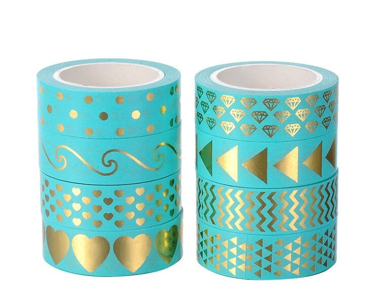 Gold Foil Sky Blue WASHI TAPE