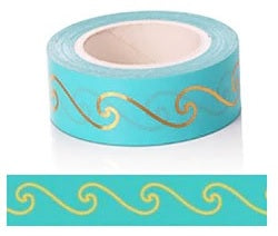 Gold Foil Sky Blue WASHI TAPE