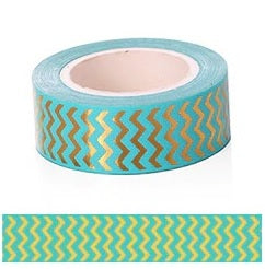 Gold Foil Sky Blue WASHI TAPE