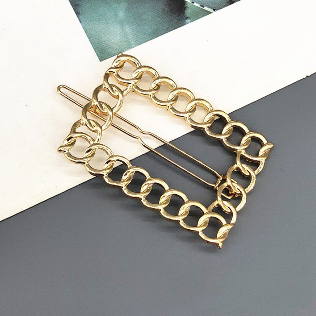 Gold Rectangle Spiral Hair Clip