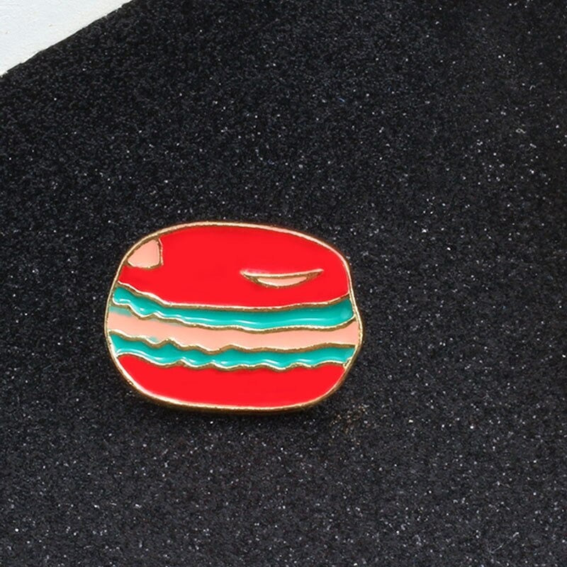 Round Burger Enamel Pin