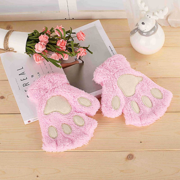 Cat Paw Pink Mittens