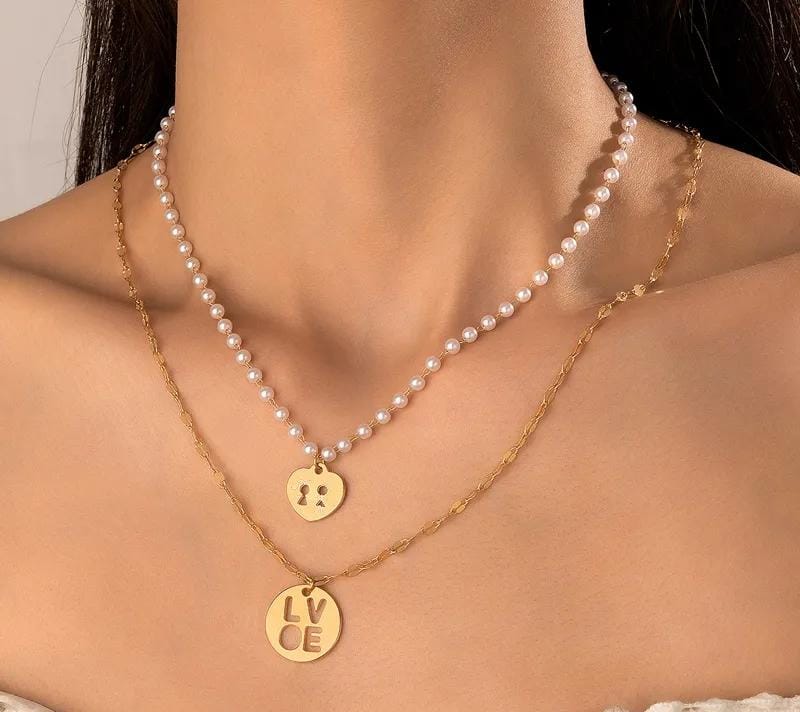 2 in 1 I & Love Necklace