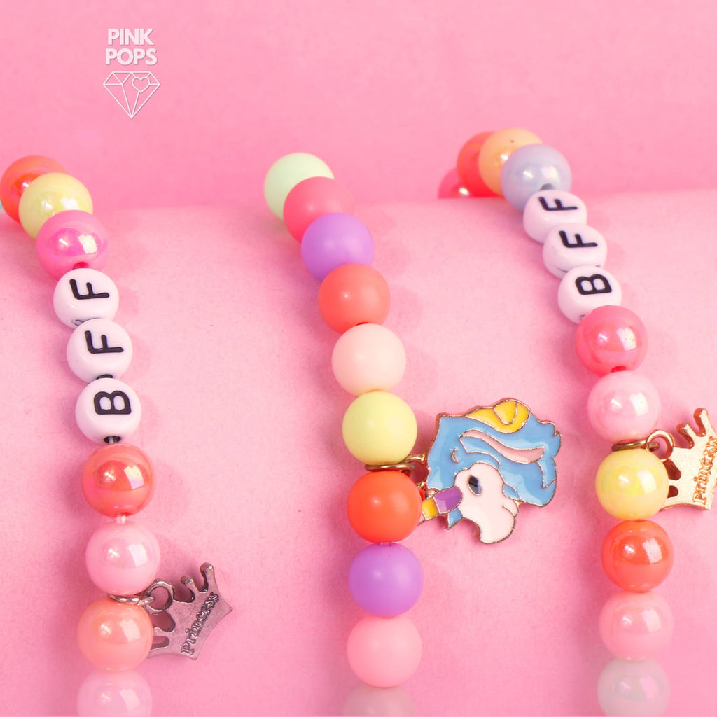 Crown Unicorn BFF Beads Bracelet – pinkpops.pk