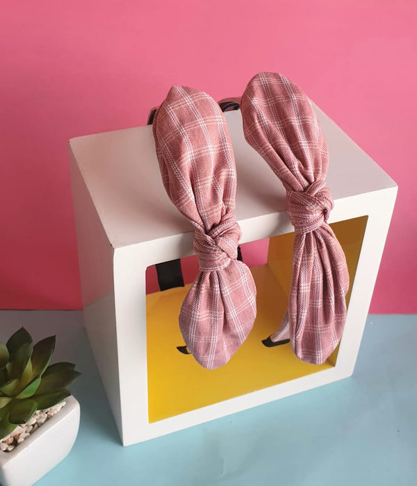 Line Square Bow Headband - pinkpops.pk