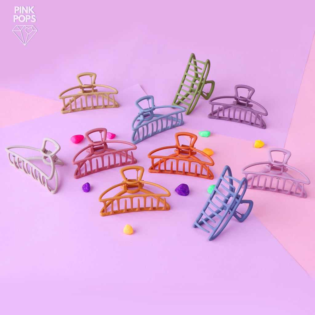 Pastel Metal Triangular Hair Claws - pinkpops.pk