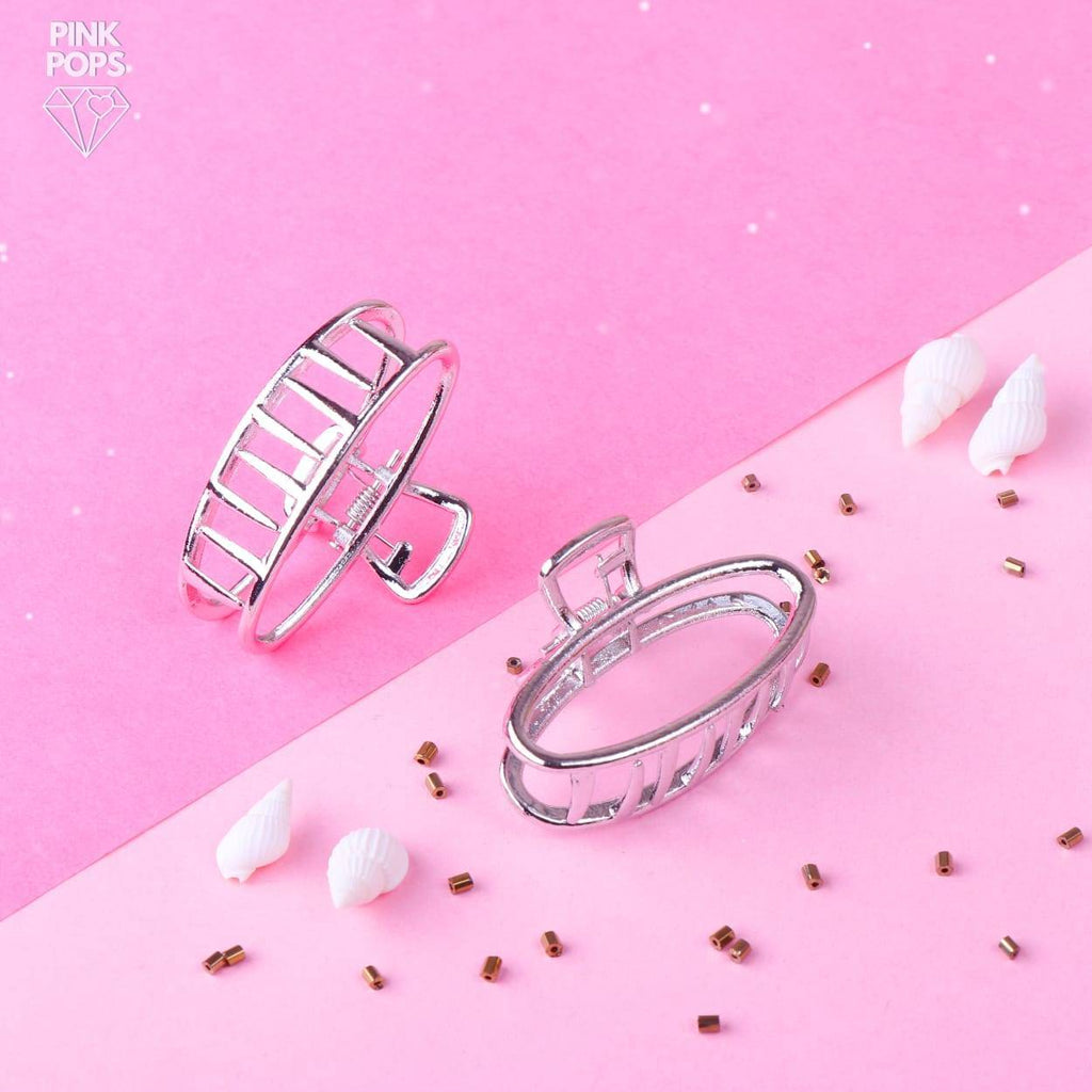 Metal Oval Hair Claw - pinkpops.pk