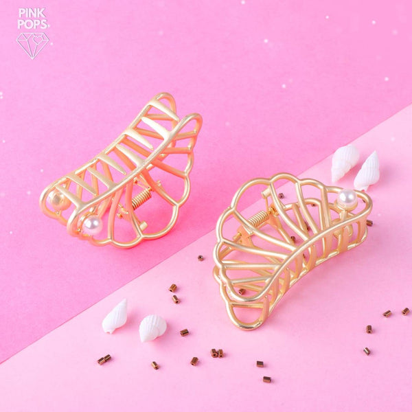 Metal Shell Hair Claws - pinkpops.pk