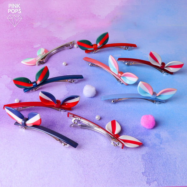 Candy Leaf Hair Clips-Christmas - pinkpops.pk