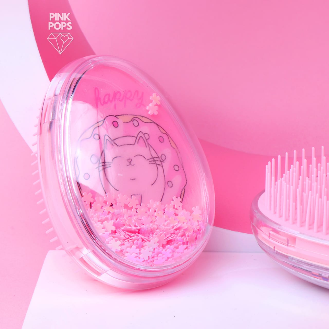 Oval Confetti Hair Brush pinkpops.pk