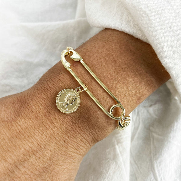 Classic Gold Coin in a Pin Bracelet