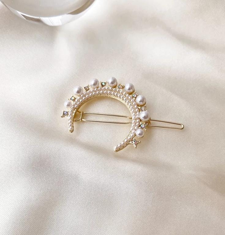 Moon Pearl Gold Premium Hair Pin