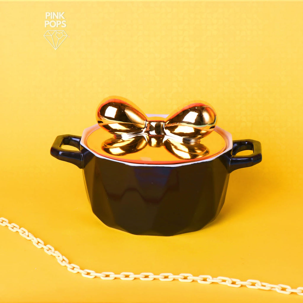 Golden Bow Ceramic Pot