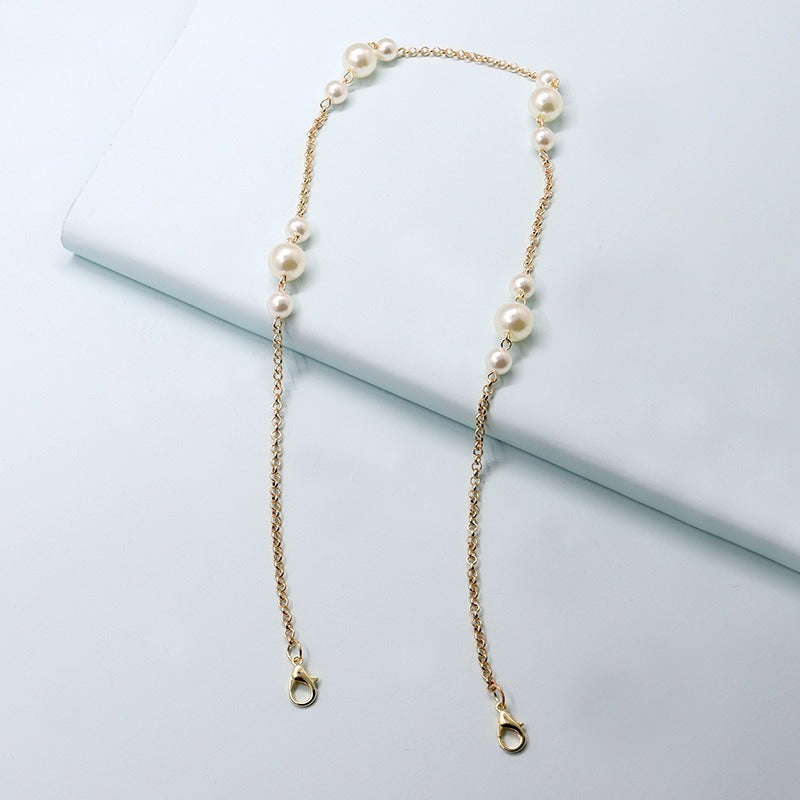 Golden Pearl Face Mask Chain