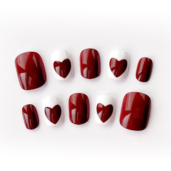 Chocolate Heart Faux Nails