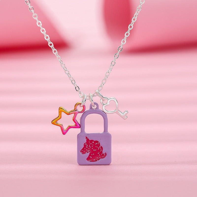 Unicorn Star Lock Pendant