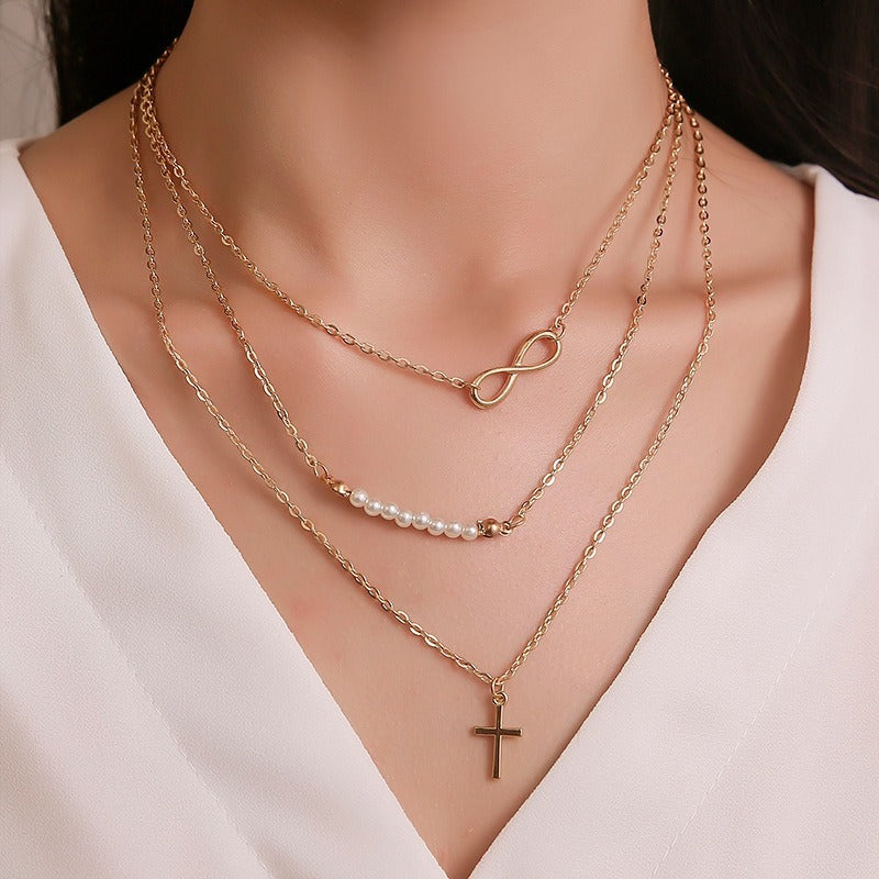 Infinity Pearl Loop Necklace