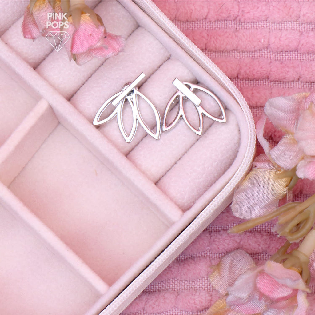 Silver Floral Butterfly Earrings