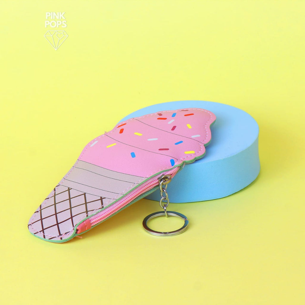 Cute Ice Cream Key Chain Coin Pouch