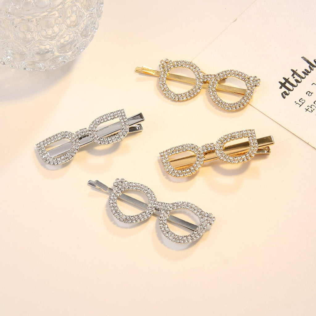 Faux Pearl Glasses Shaped Hair Clips