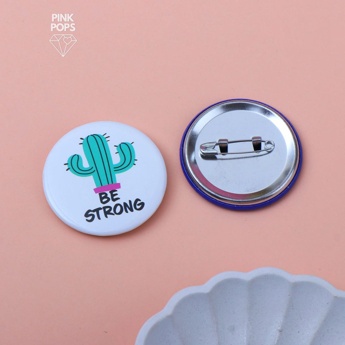 Be Strong Cactus Badge – pinkpops.pk