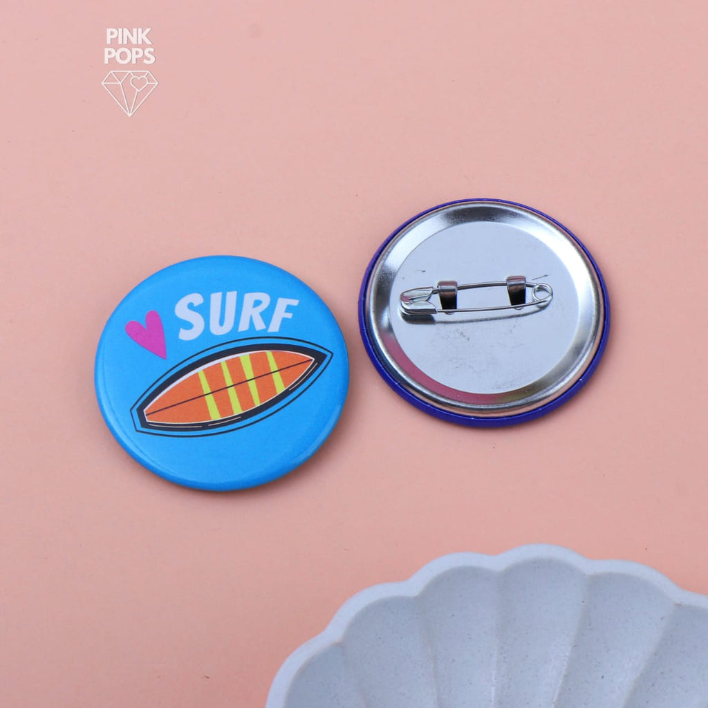 Heart Surf Acrylic Pin